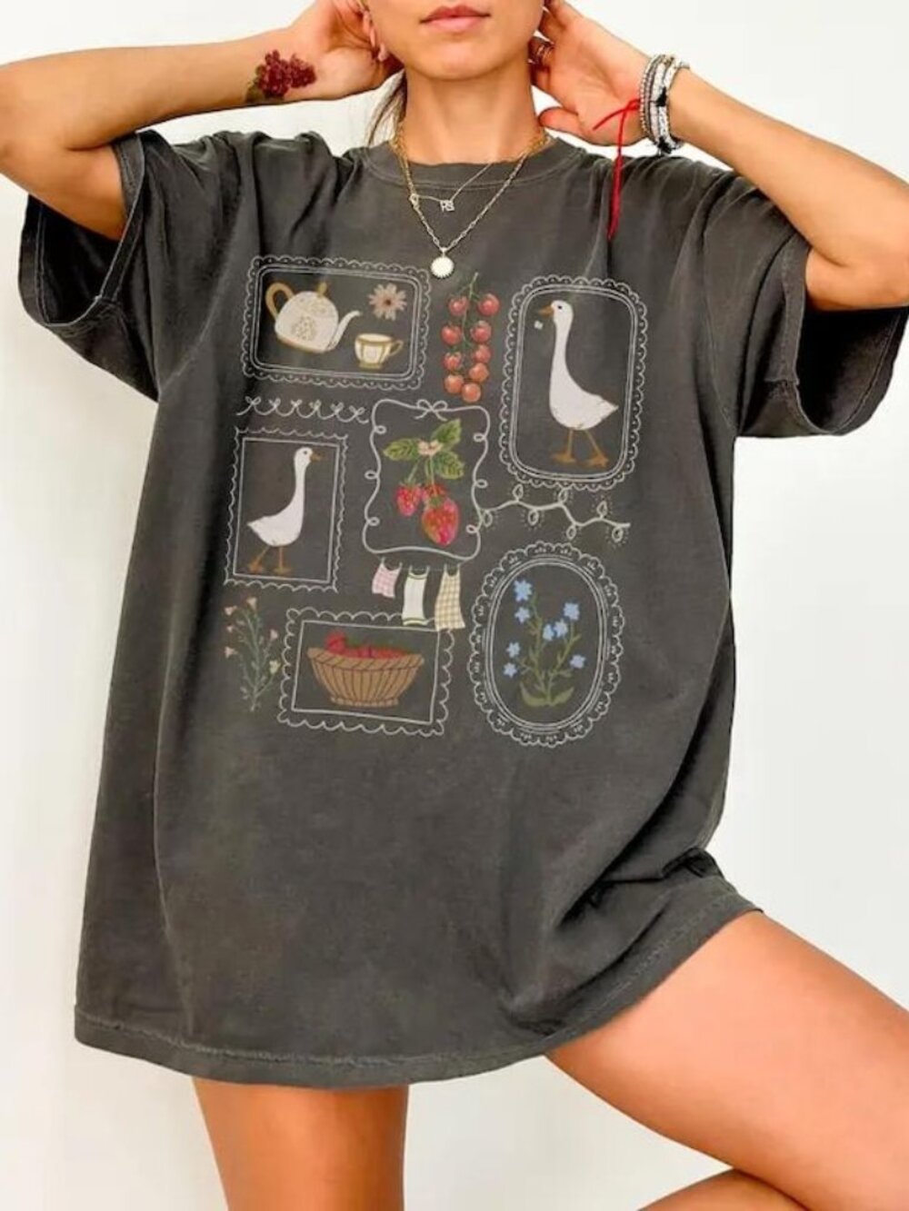 Cottagecore Shirt, Goose Shirt, Gardening Shirt, Summer Spring Shirt